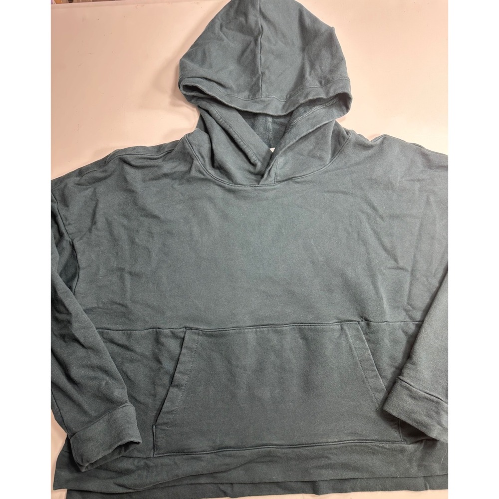 FLX Womens XL Dark Green Cotton Blend Fleece Hoodie Sweatshirt